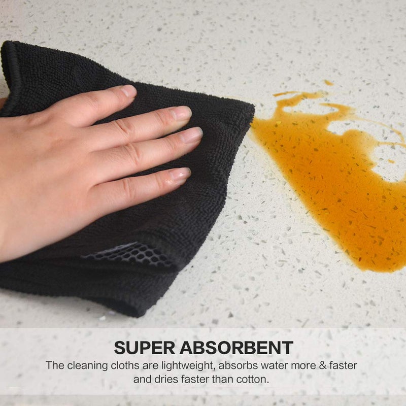 SINLAND Microfiber Dish Cloth for Wshing Dishes Dish Washing Rags Best Kitchen Washcloth Cleaning Cloths Poly Scour Side 12inchx12inch 5 Color Assorted 10 Pack - Image 5